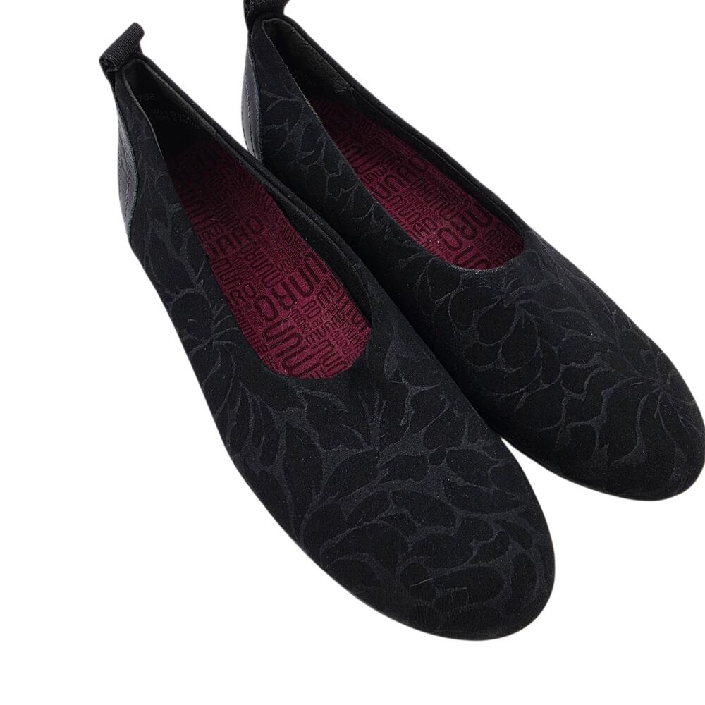 NWOT Munro Charcoal Gray Floral Iriana Knit Slip On Comfort Ballet Flats Size 8N